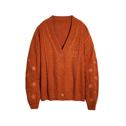 Grobstrick-Cardigan für Damen mit dekorativem Zopfmuster