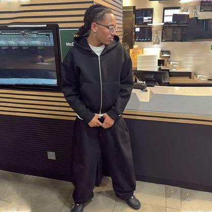 Herren Hoodie mit Kapuze und durchgehendem Reissverschluss