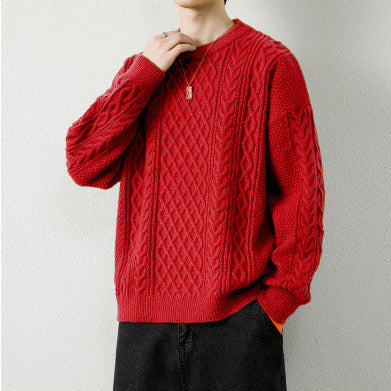 Jungen Pullover Rundhalsausschnitt Lockerer Schnitt Langarm – Baumwoll-Mischung