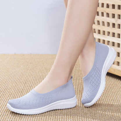 Damen Orthopädische Slip-On-Sneaker mit Fußgewölbeunterstützung und breiter Zehenbox