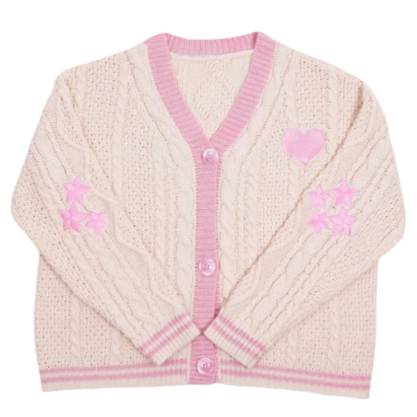 Damen-Cardigan mit langen Ärmeln und strukturiertem Strickmuster