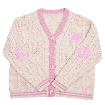 Damen-Cardigan mit langen Ärmeln und strukturiertem Strickmuster