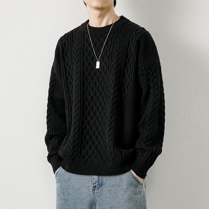 Jungen Pullover Rundhalsausschnitt Lockerer Schnitt Langarm – Baumwoll-Mischung