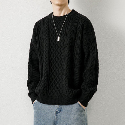 Jungen Pullover Rundhalsausschnitt Lockerer Schnitt Langarm – Baumwoll-Mischung