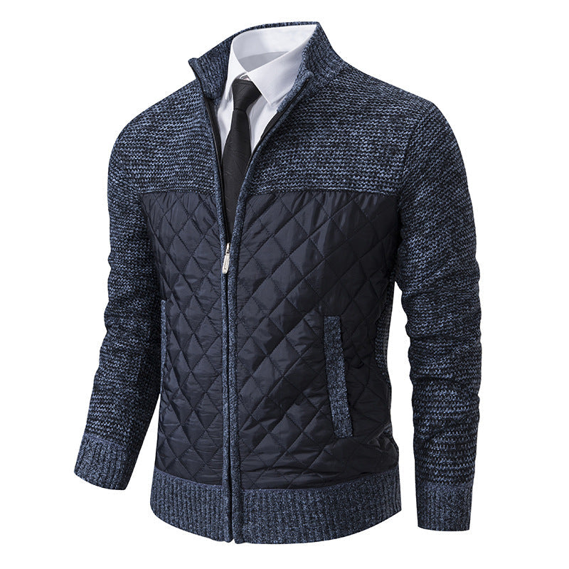 Herren Hybridstrickjacke Mit Diamantsteppung