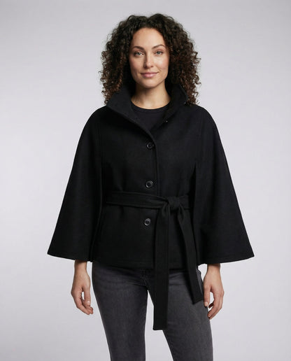 Damen-Wickeljacke mit Gürtel und lockerer Passform