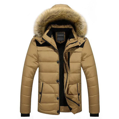 Herren Winterjacke Isoliert Mit Verstellbarem Saum Und Mehreren Taschen