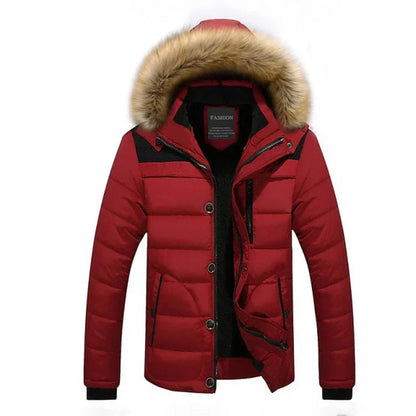 Herren Winterjacke Isoliert Mit Verstellbarem Saum Und Mehreren Taschen
