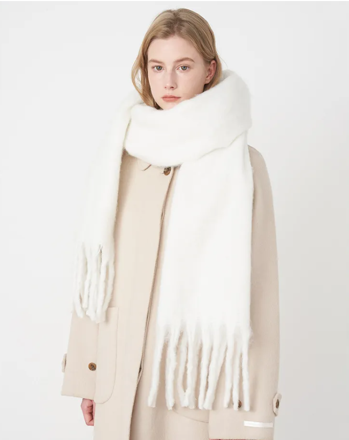Winterschal Mit Einfarbigem Design