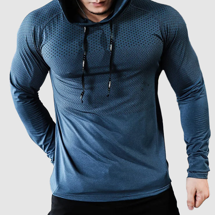 Men's Performance Gym Hoodie with Slim Fit and Quick-Dry Design