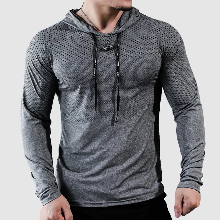 Men's Performance Gym Hoodie with Slim Fit and Quick-Dry Design