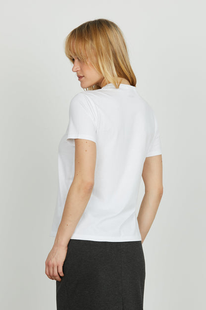 Damen-Herbst-T-Shirt, Kurzarm mit Strassbesatz – Klassischer Stil
