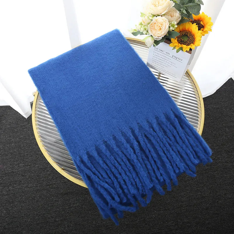 Winterschal Mit Einfarbigem Design