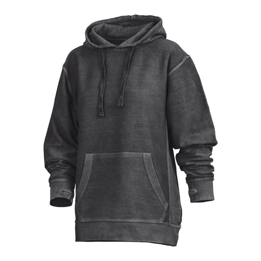 Damen Hoodie Mit Stone-Wash-Optik, Kängurutasche Und Daumenöffnungen