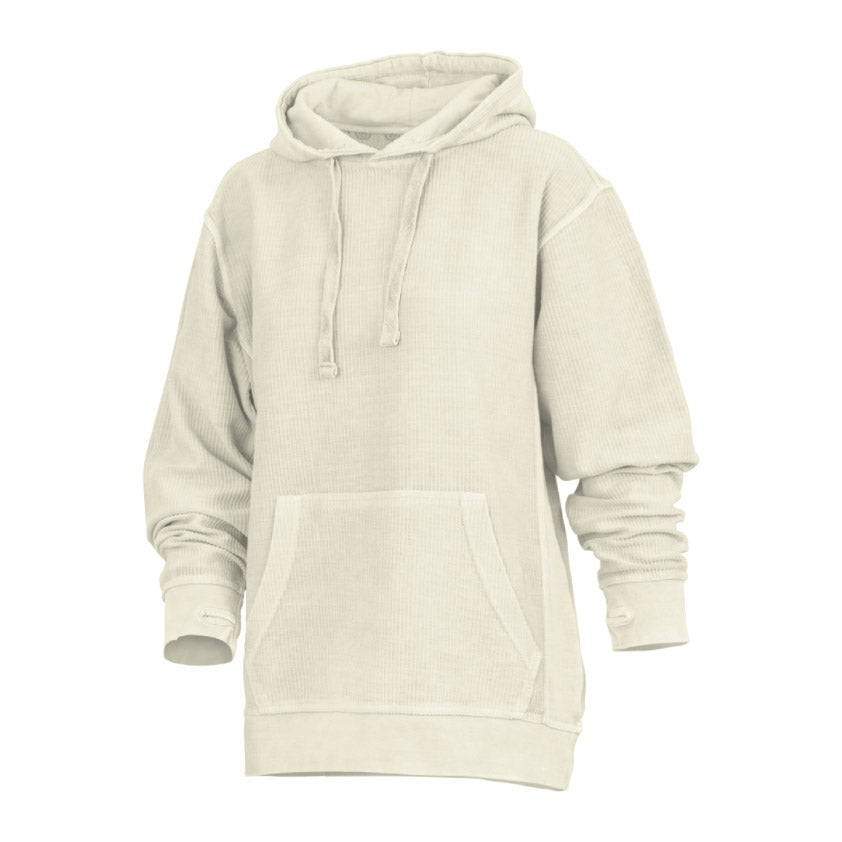 Damen Hoodie Mit Stone-Wash-Optik, Kängurutasche Und Daumenöffnungen