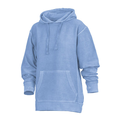 Damen Hoodie Mit Stone-Wash-Optik, Kängurutasche Und Daumenöffnungen