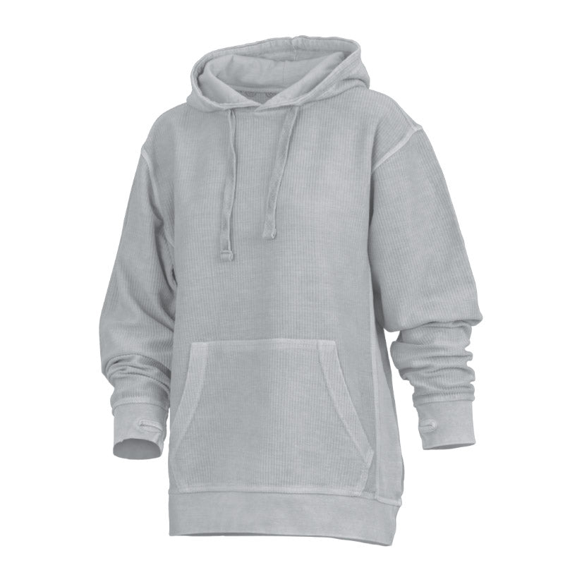 Damen Hoodie Mit Stone-Wash-Optik, Kängurutasche Und Daumenöffnungen