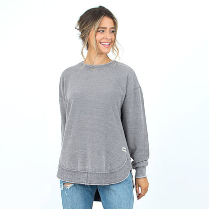 Women's Fleece Poncho with Reversed Soft Texture and High-Low Hem