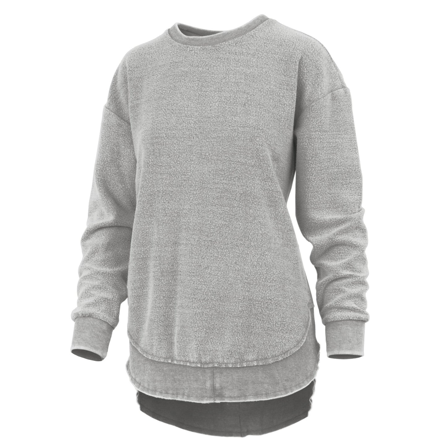 Women's Fleece Poncho with Reversed Soft Texture and High-Low Hem