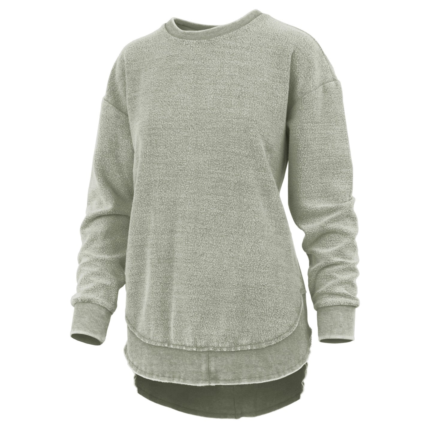 Women's Fleece Poncho with Reversed Soft Texture and High-Low Hem