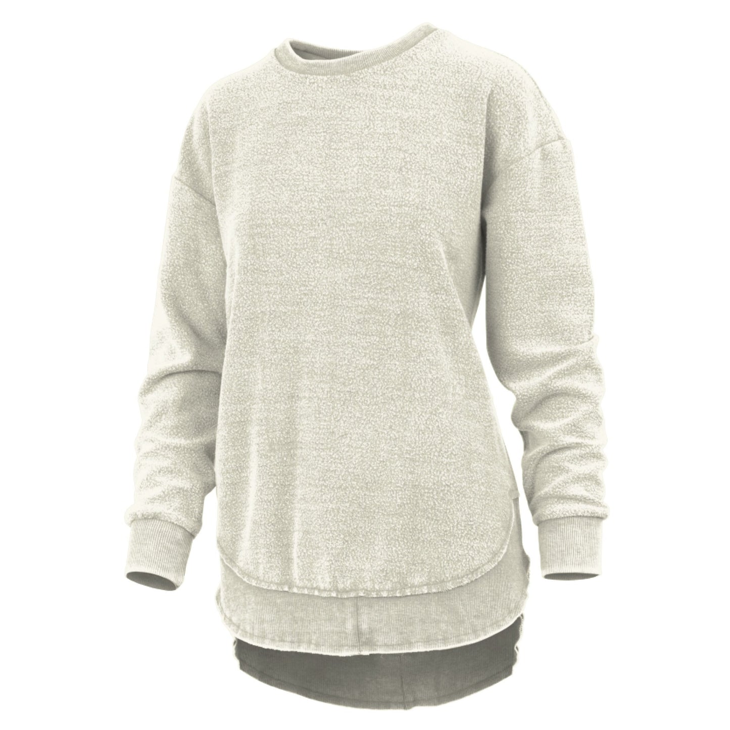 Women's Fleece Poncho with Reversed Soft Texture and High-Low Hem