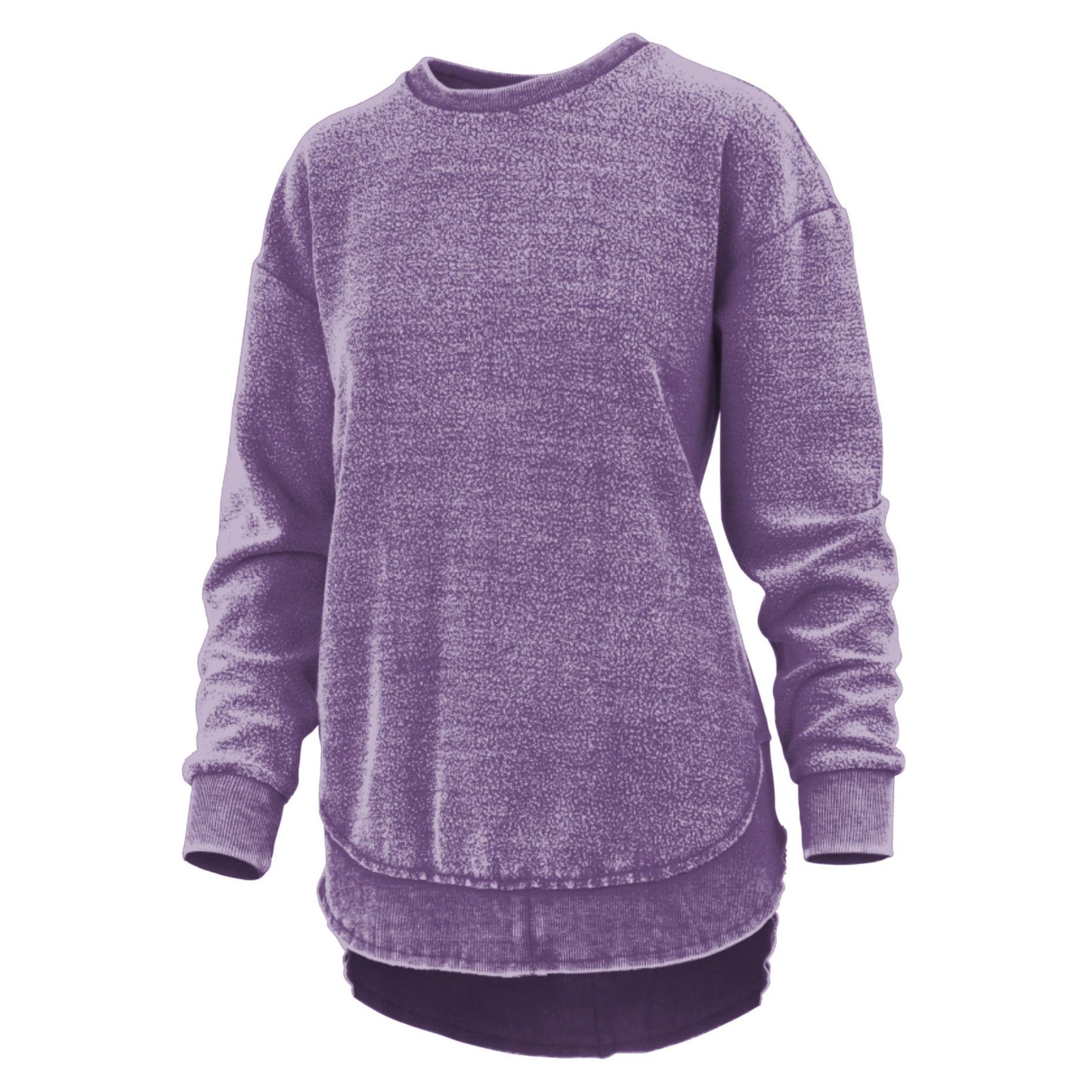 Women's Fleece Poncho with Reversed Soft Texture and High-Low Hem