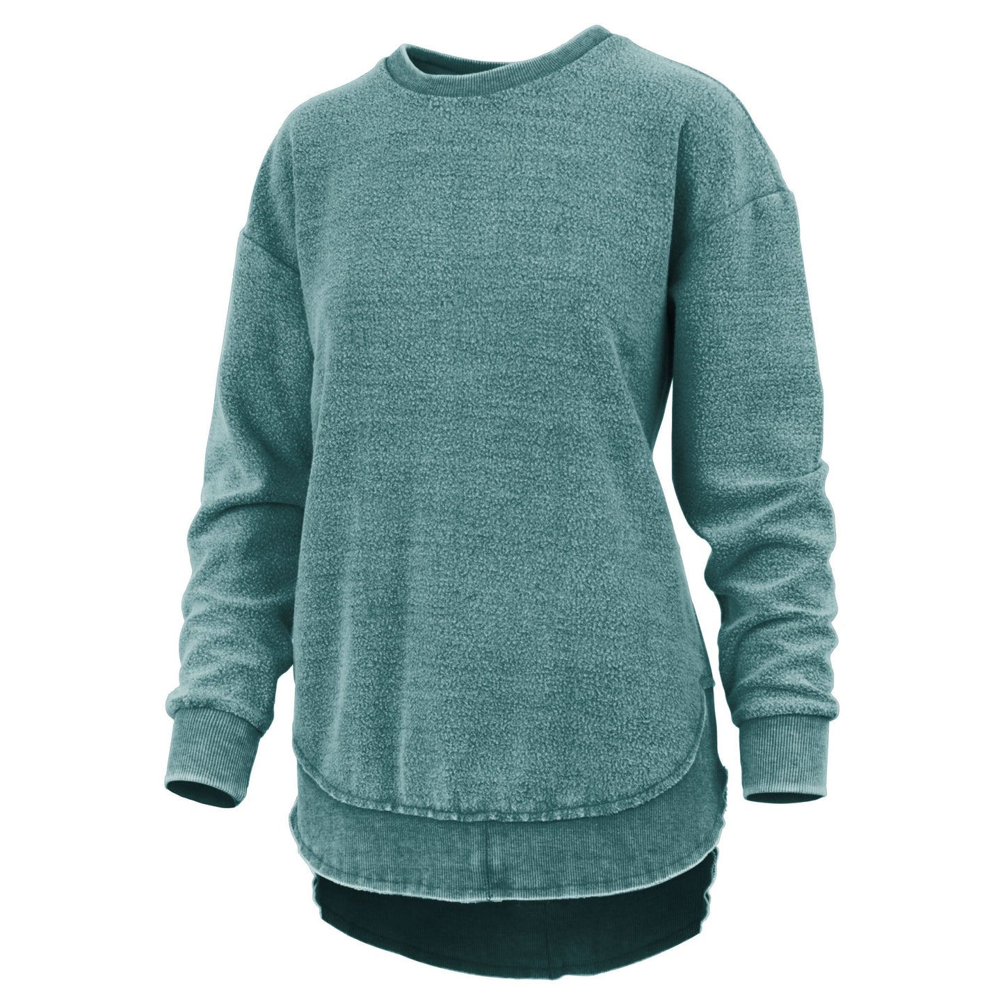 Women's Fleece Poncho with Reversed Soft Texture and High-Low Hem