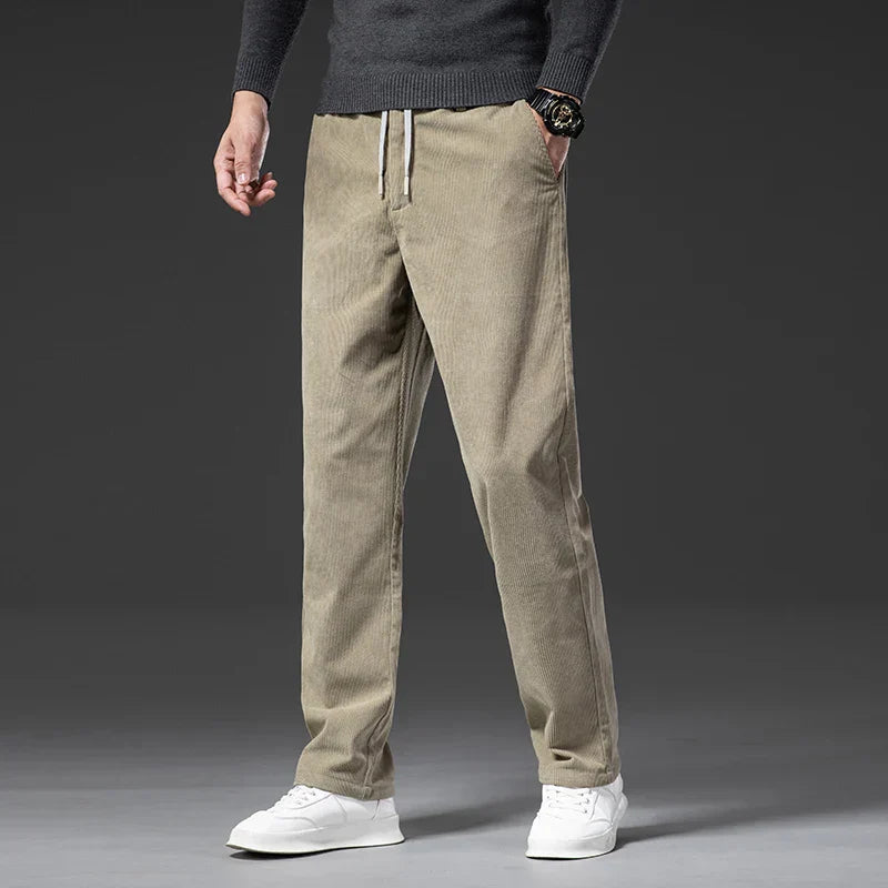 Herren Cordhose mit Geradem Bein – Verstellbarer Bund Bequeme Passform