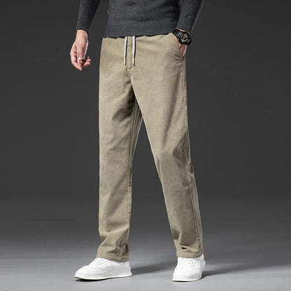Herren Cordhose mit Geradem Bein – Verstellbarer Bund Bequeme Passform