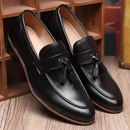 Herren Loafer Slip On Doppelquaste Satin Optik Glänzendes Obermaterial