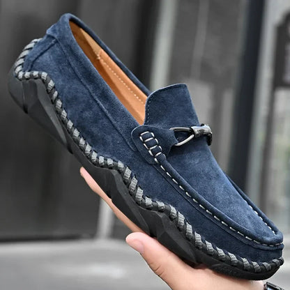 Herren Slipper Slip-On Gebürstete Oberseite Handnaht