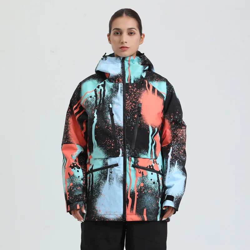 Herren & Damen Winter Snowboard Jacke, Atmungsaktive & Wasserabweisende Ski Jacke