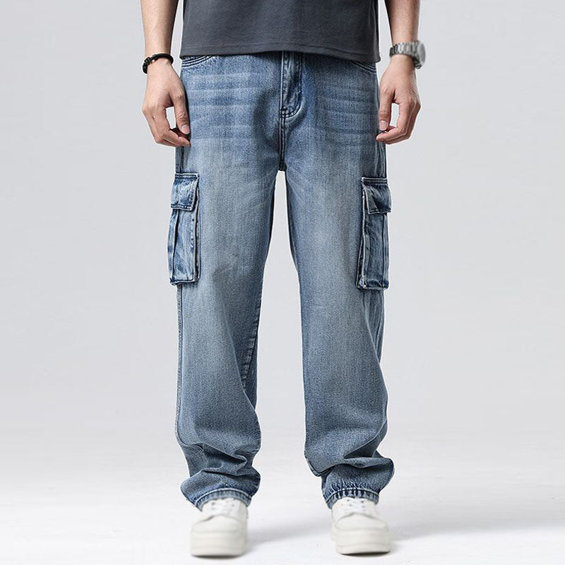 Herren Cargo Jeans aus Denim – Lockerer Schnitt Mehrere Taschen