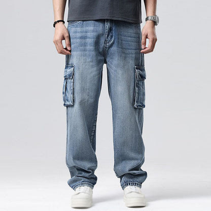 Herren Cargo Jeans aus Denim – Lockerer Schnitt Mehrere Taschen