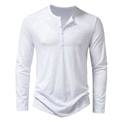 Herren Henley Shirt mit Schmaler Passform und Langarm