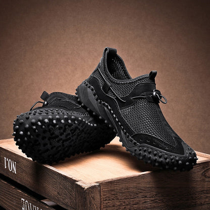 Men's Hiking Sneakers with EVA Midsole, Rubber Sole, Reinforced Toe, and Padded Collar