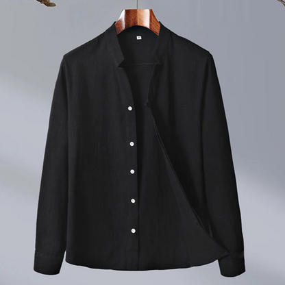 Herren Sommerhemd Stehkragen Angepasste Passform