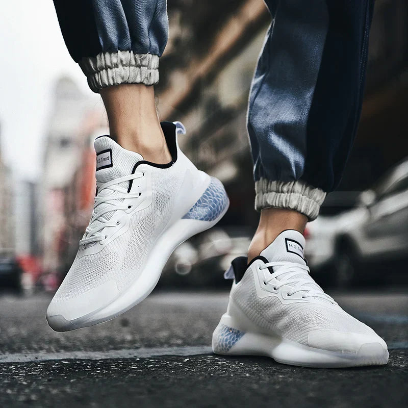 Men's Running Shoes Made of Breathable Mesh with Cushioned Sole and Lightweight Design