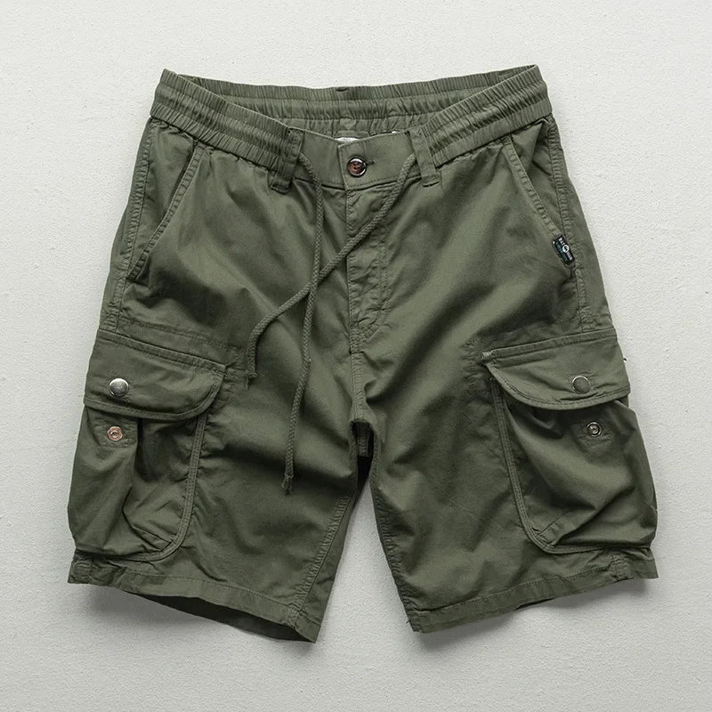 Herren-Cargoshorts mit Kordelzug, Relaxed Fit, mehreren Taschen und 15 cm Beinlänge