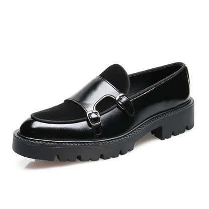 Herren-Loafer mit Doppelriemen und massiver Gummisohle