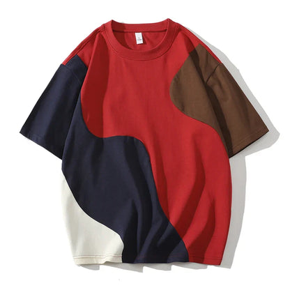 Men's shirt with color-block panels and medium drape