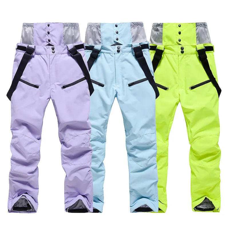 Men's and Women's Winter Ski Pants Windproof Waterproof with Waist Protection