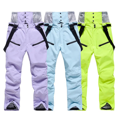 Men's and Women's Winter Ski Pants Windproof Waterproof with Waist Protection
