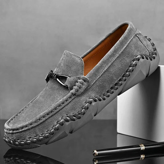 Herren Slipper Slip-On Gebürstete Oberseite Handnaht