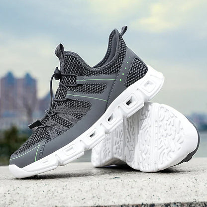 Herren Laufschuhe Mesh Obermaterial Schnell Schnürung Gepolsterte Sohle