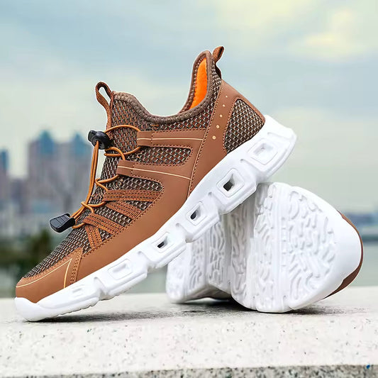 Herren Laufschuhe Mesh Obermaterial Schnell Schnürung Gepolsterte Sohle