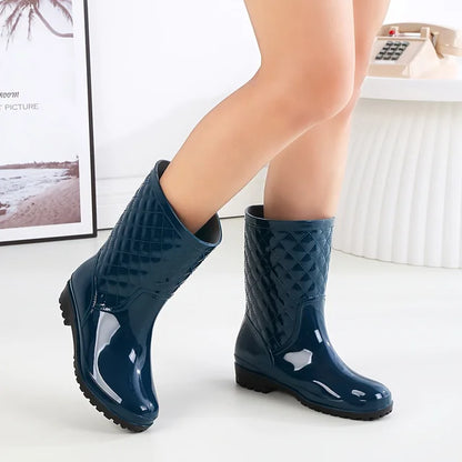 Damen Regenstiefel Mit Elastischem Verschluss