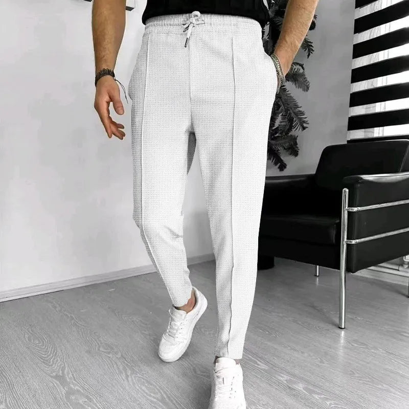 Men's Slim-Fitting Sweatpants with Narrow Leg and Drawstring