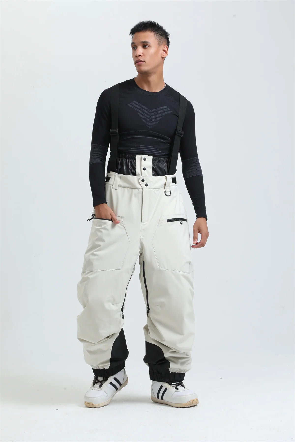 Herren Damen Skihose mit Hosenträgern Schneeoverall Wasserdicht -40 Grad Wärme
