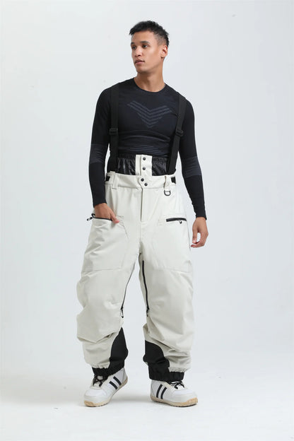 Herren Damen Skihose mit Hosenträgern Schneeoverall Wasserdicht -40 Grad Wärme